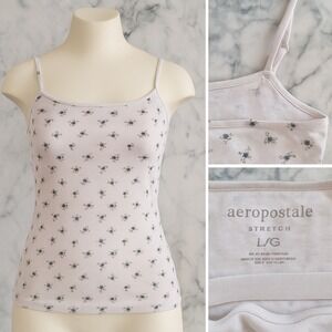 Aeropostale Stretch Juniors Large Tank Top Cami Camisole Floral Spaghetti Straps